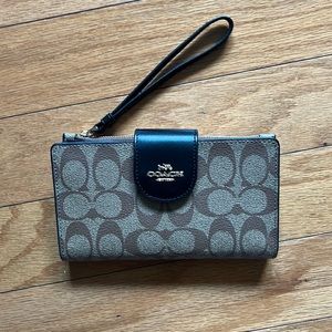 Coach tech wallet with wrist strap